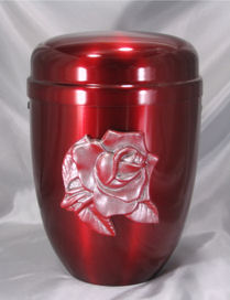 Stahlurne rot, Rose rot-silber, Silberband
