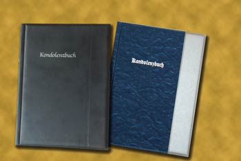 Kleinstmengen Kondolenzbücher in Schwarz und Blau sofort lieferbar